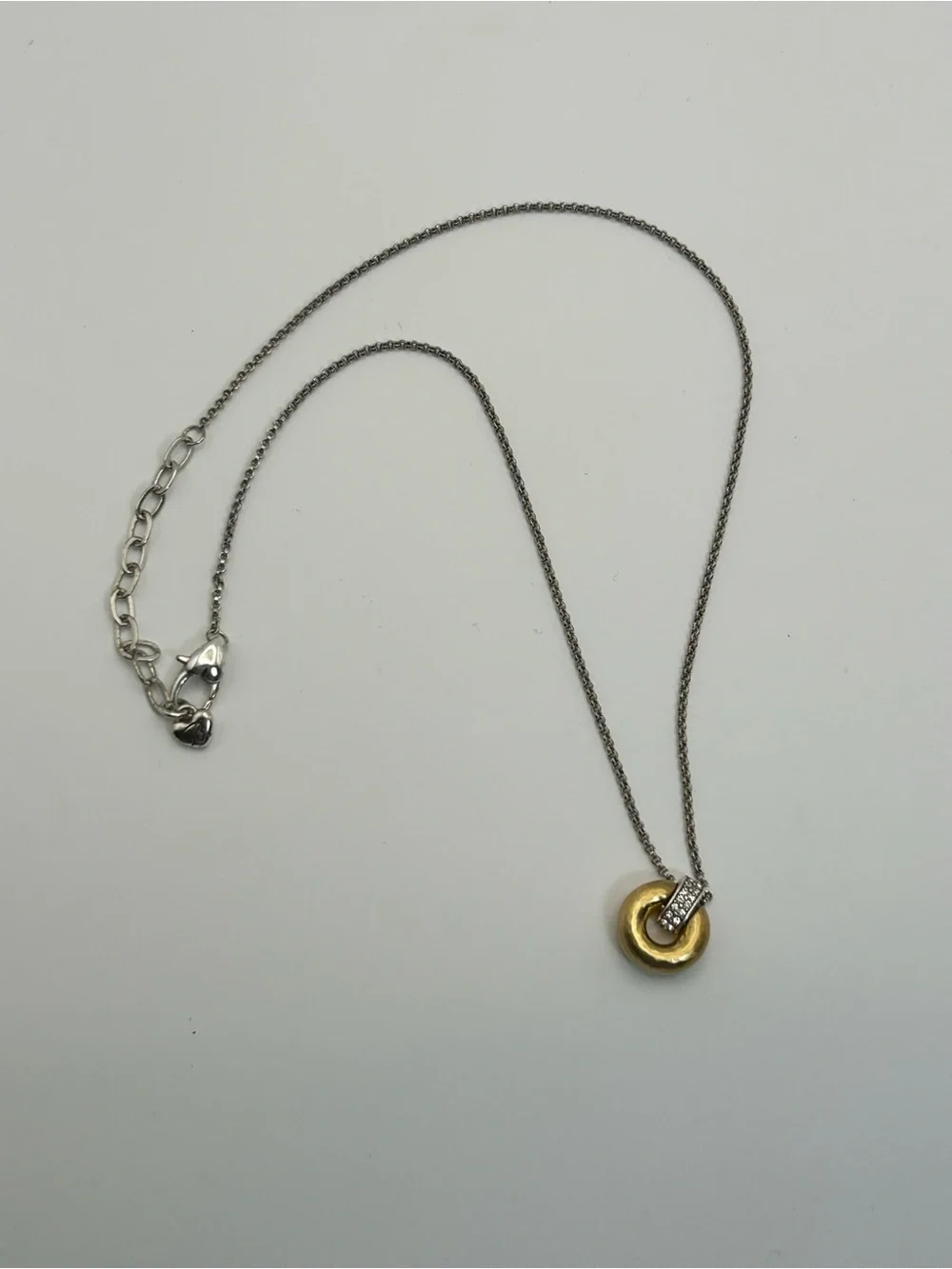 Brighton Meridian Geo Mini Pendant Necklace 18" Two-tone Gold Silver Plated - Picture 8 of 11